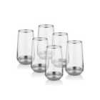 Rozi Glam Collection Silver Highball Glasses (Set of 6)