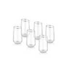 Rozi Gina Collection Silver Slanted Highball Glasses (Set of 6)