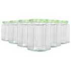 Argon Tableware Hexagonal Glass Jam Jars with Green Gingham Lids - 250ml - Pack of 6