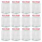 Argon Tableware Hexagonal Glass Jam Jars with Red Gingham Lids - 250ml - Pack of 12