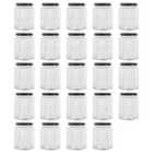 Argon Tableware Hexagonal Glass Jam Jars with Black Lids - 250ml - Pack of 24