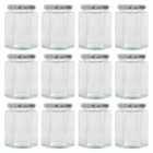 Argon Tableware Hexagonal Glass Jam Jars with Silver Lids - 250ml - Pack of 12