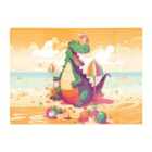 Warren Reed - Designer Crocodile On A Beach Holiday Glass Chopping Board