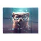 Warren Reed - Designer Ferret With Glasses Splashart Water Glass Chopping Board