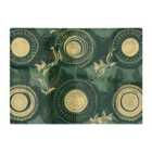 Warren Reed - Designer Abstract Green Gold Moon Pattern Glass Chopping Board