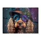 Warren Reed - Designer Cockapoo Dog Face Splashart Chopping Board