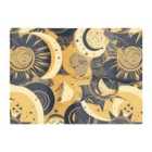 Warren Reed - Designer Blue Gold Moon And Sun Glass Chopping Board