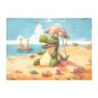 Warren Reed - Designer A Crocodile On A Beach Holiday Glass Chopping Board