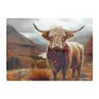 Warren Reed - Designer Autumnal Highland Cow Glass Chopping Board