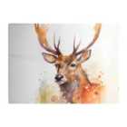 Warren Reed - Designer Majestic Stag Watercolour Glass Chopping Board