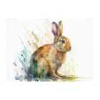 Warren Reed - Designer Rabbit Splash Watercolour Glass Chopping Board