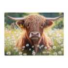 Warren Reed - Designer Highland Cown And Daisies Chopping Board