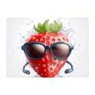 Warren Reed - Designer Strawberry In Glasses Chopping Board