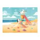 Warren Reed - Designer Seagulls On A Beach Holiday Glass Chopping Board