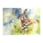 Warren Reed - Designer Hare And Daisies Watercolour Glass Chopping Board
