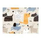 Warren Reed - Designer Hand Drawn Dogs Glass Chopping Board