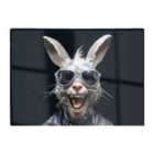 Warren Reed - Designer Funky Rabbit Face With Glasses Glass Chopping Board