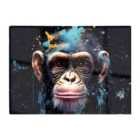Warren Reed - Designer Monkey Face Splashart With Blue Glass Chopping Board