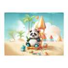 Warren Reed - Designer Panda On A Beach Holiday Glass Chopping Board
