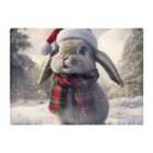 Warren Reed - Designer Christmas Grey Rabbit Glass Chopping Board