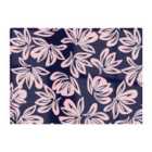 Warren Reed - Designer Pink Navy Floral Botanical Pattern Glass Chopping Board