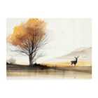 Warren Reed - Designer Autumn Landscape Stag Watercolour Glass Chopping Board