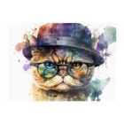 Warren Reed - Designer Shorthair Cat With Glasses Splashart Chopping Board