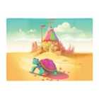 Warren Reed - Designer Turtle On A Beach Holiday Glass Chopping Board