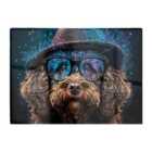 Warren Reed - Designer Labradoodle Dog With Glasses Splashart Chopping Board