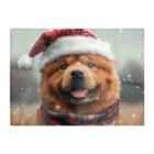 Warren Reed - Designer Snowy Christmas Chow Glass Chopping Board