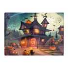 Warren Reed - Designer Spooky Halloween House Glass Chopping Board