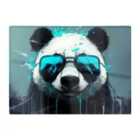 Warren Reed - Designer Panda With Blue Glasses Splashart Glass Chopping Board