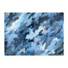 Warren Reed - Designer Blue And Grey Canvas Brushstrokes Glass Chopping Board