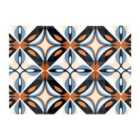 Warren Reed - Designer Brown And Blue Geometric Pattern Glass Chopping Board