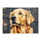 Warren Reed - Designer Banksy Inspired Thoughtful Golden Retriever Chopping Board