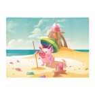 Warren Reed - Designer Piglet On A Beach Holiday Glass Chopping Board
