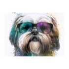 Warren Reed - Designer Lhasa Apso Face Glasses Splashart Chopping Board