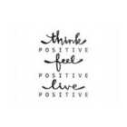 Warren Reed - Designer Think Positive Feel Positive Live Positive Glass Chopping Board