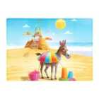 Warren Reed - Designer Donkey On A Beach Holiday Glass Chopping Board