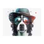 Warren Reed - Designer Border Collie Dog Face Splashart Chopping Board