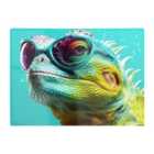 Warren Reed - Designer Splashart Iguana Wearing Glasses Chopping Board