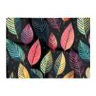 Warren Reed - Designer Colourful Leaves Pattern Glass Chopping Board
