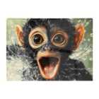 Warren Reed - Designer Excited Monkey In The Water Chopping Board