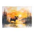 Warren Reed - Designer Watercolour Moose At Sunset Chopping Board
