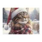 Warren Reed - Designer Christmas Maine Coon Glass Chopping Board