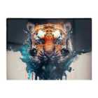 Warren Reed - Designer Tiger Face Splashart Glass Chopping Board