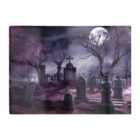 Warren Reed - Designer Witchs Moonlit Cemetery Design Glass Chopping Board