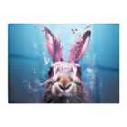 Warren Reed - Designer Rabbit Face Splashart Glass Chopping Board