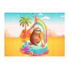 Warren Reed - Designer Sloth On A Beach Holiday Glass Chopping Board