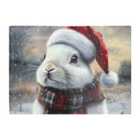 Warren Reed - Designer Christmas White Rabbit Glass Chopping Board